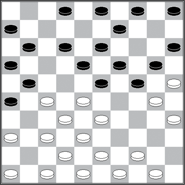 Białe: 50, 49, 48, 47, 46, 44, 43, 42, 38, 37, 36, 35, 33, 32, 30, 28, 27, 25 Czarne: 2, 3, 4, 5, 6, 9, 11, 12, 13, 15, 16, 18, 19, 20, 21, 23, 24, 26