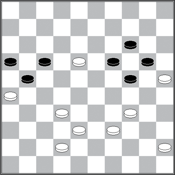 Białe: 45, 42, 39, 38, 34, 32, 26, 25, 18 Czarne: 14, 16, 17, 19, 20, 21, 24