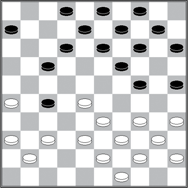 Białe: 49, 45, 44, 43, 41, 40, 39, 38, 37, 36, 35, 34, 33, 28, 26 Czarne: 2, 3, 4, 6, 8, 9, 10, 12, 13, 14, 15, 17, 19, 24, 25, 27