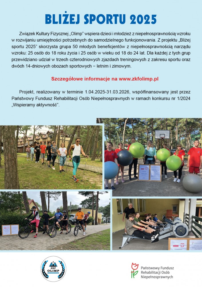 grafika plakatu projektu bliżej sportu 2025