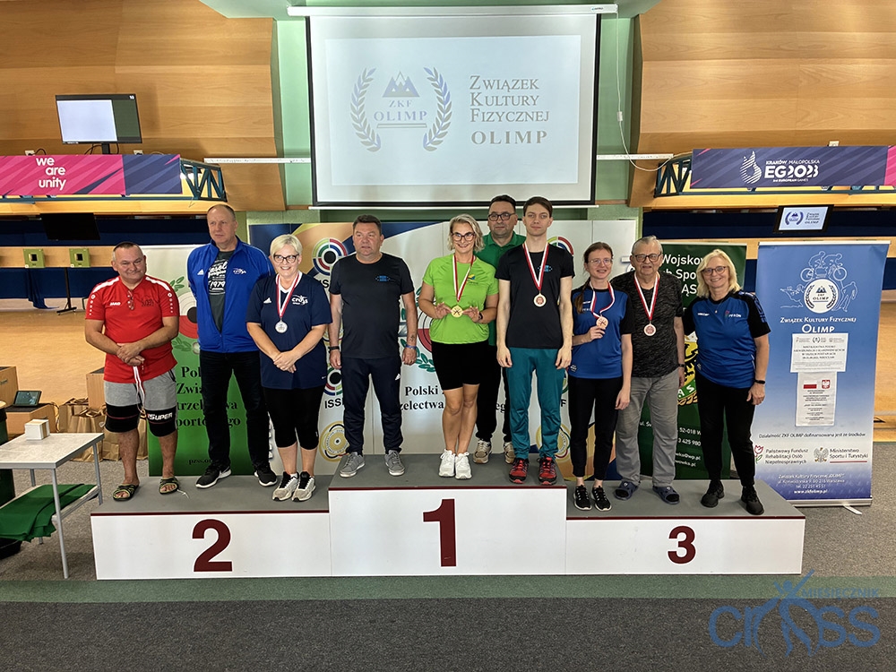 grupa osób z medalami i pucharami