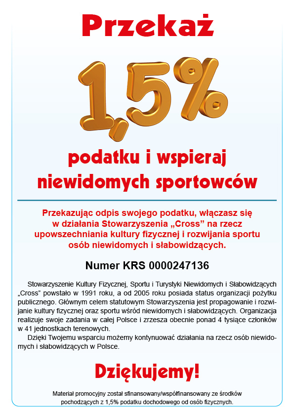 plakat półtora procenta podatku dla cross