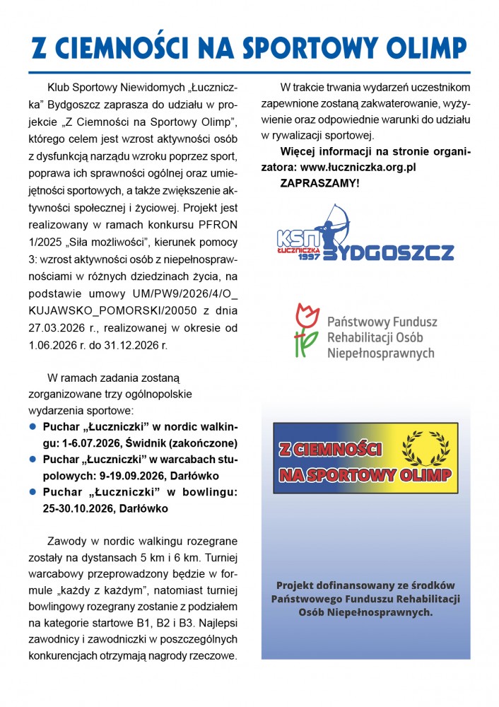 grafika plakatu projektów klub łuczniczka
